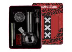 Σετ Γυάλινο Bong με Grinder, Αναπτήρα και Σίτες | Micro 16cm