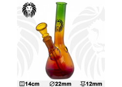 Glass Bong Rasta Beaker Hangover 14cm - 01174N