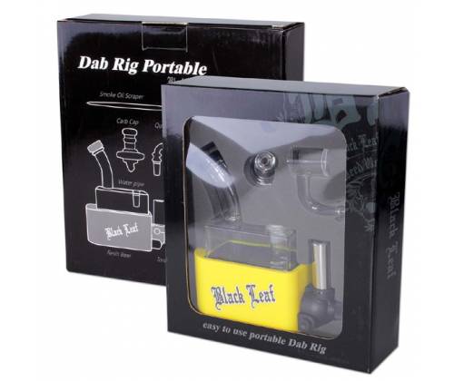 Γυάλινο OIL Bong  Black Leaf Travel Rig | Φορητό Bong Ταξιδίου Μωβ με Ενσωματωμένο Αντιανεμικό Αναπτήρα - Τιμή: 64,90€