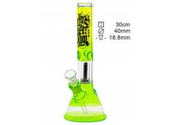 Glass Ice Bong Amsterdam Green + Percolator 30cm
