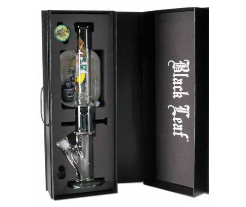 Glass Bong IN BOX Black Leaf | Hanuman Ice 10-Arm 50cm -  Price: 145,00€