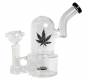 Γυάλινο Bong Dome Rig - Leaf Black 16cm - Τιμή: 32,50€