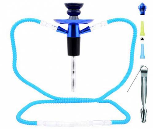 Ναργιλές Hookah Travel Kit Μπλε - 2 Hoses - 25cm - Τιμή: 17,50€