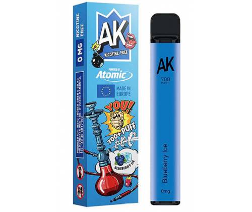 Ηλεκτρονικός Ναργιλές Atomic E-Shisha Blueberry Ice 2ml 700 Puff - Χωρίς Νικοτίνη - Τιμή: 7,50€