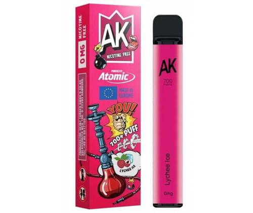 Ηλεκτρονικός Ναργιλές Atomic E-Shisha Lychee Ice 2ml 700 Puff - Χωρίς Νικοτίνη - Τιμή: 7,50€