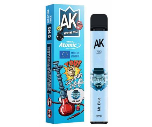 Ηλεκτρονικός Ναργιλές Atomic E-Shisha Mr. Blue 2ml 700 Puff - Χωρίς Νικοτίνη - Τιμή: 7,50€