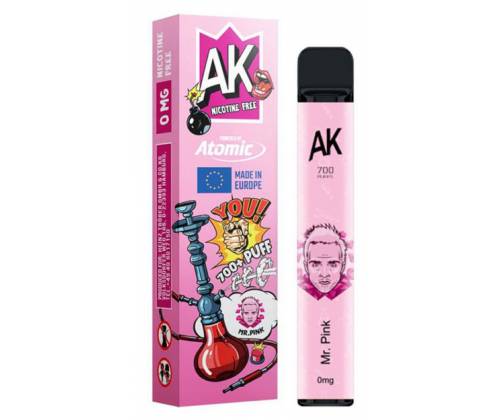 Ηλεκτρονικός Ναργιλές Atomic E-Shisha Mr. Pink 2ml 700 Puff - Χωρίς Νικοτίνη - Τιμή: 7,50€