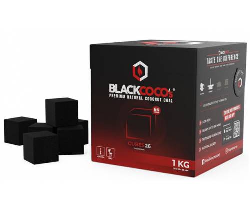 Καρβουνάκια για Ναργιλέ τετράγωνα BlackCoco (26mm) - 1Kg - Τιμή: 8,40€