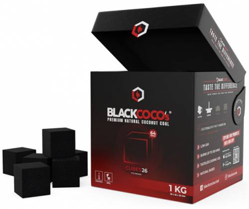 Καρβουνάκια για Ναργιλέ τετράγωνα BlackCoco (26mm) - 1Kg - Τιμή: 8,40€