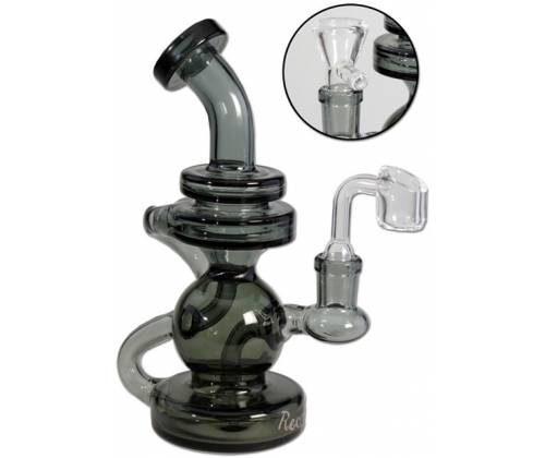 Γυάλινο Herb/OIL Bong Blaze Recycle Diffuser Μαύρο 19cm - Τιμή: 63,50€