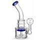 Γυάλινο OIL Bong Blue Clear & Percolator - 16cm - Τιμή: 22,50€