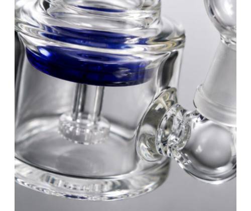 Γυάλινο OIL Bong Blue Clear & Percolator - 16cm - Τιμή: 22,50€