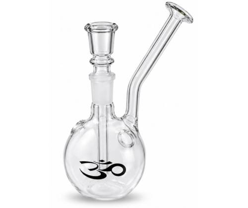 Γυάλινο Bong OM Mini με Γυάλινο Επιστόμιο (Whistle Side Mouth) 14.5cm - Τιμή: 9,90€