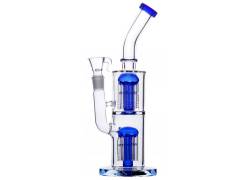 Glass Bong "Biker" + Double Percolator 28cm