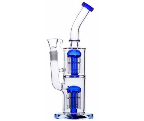 Γυάλινο Bong «Biker » + Double Percolator 28cm - Τιμή: 47,00€