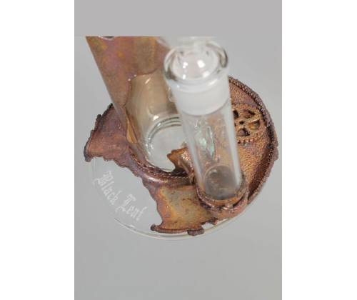 Χειροποίητο OIL Bong Black Leaf «Archimedes Reactor» | Γυαλί - Χαλκός 40cm - Τιμή: 189,00€