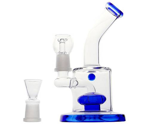 Γυάλινο OIL Bong Blue + Percolator 16cm - Τιμή: 22,50€