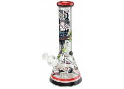 Glass Hand Painted Ice Bong Night Owl 32cm