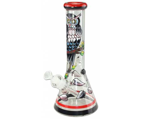 Γυάλινο Hand Painted Ice Bong Night Owl 32cm - Τιμή: 59,90€