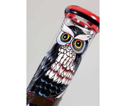 Γυάλινο Hand Painted Ice Bong Night Owl 32cm - Τιμή: 59,90€