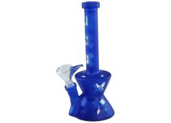 Glass Bong Blue Matt Cross 21cm