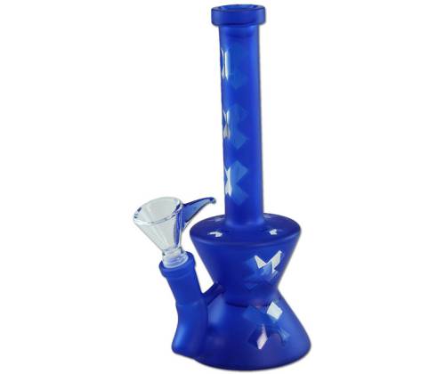 Γυάλινο Bong Blue Matt Cross 21cm - Τιμή: 19,90€