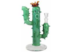 Glass Bong Black Leaf Cactus - Cactus King 28cm