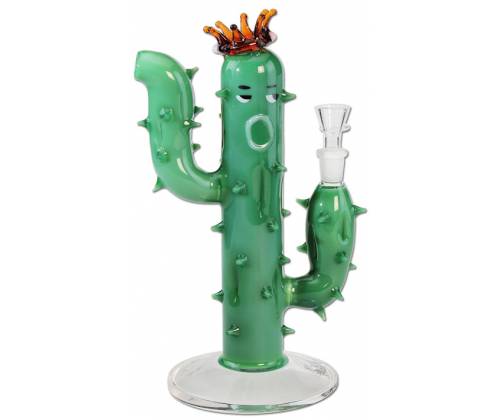 Γυάλινο Bong Black Leaf Κάκτος - Cactus King 28cm - Τιμή: 79,00€