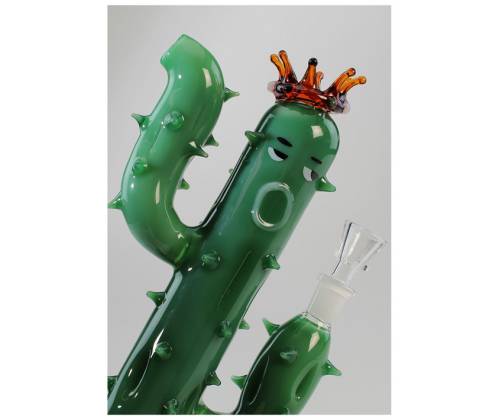 Γυάλινο Bong Black Leaf Κάκτος - Cactus King 28cm - Τιμή: 79,00€