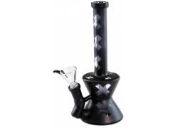 Glass Bong Black Matt Cross 21cm