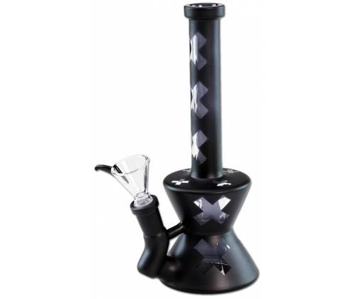 Γυάλινο Bong Black Matt Cross 21cm - Τιμή: 19,90€