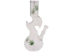 Glass Bong Green Leaf 30cm - 503189