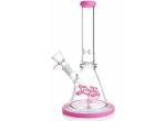 Glass Ice Bong "Groovy Pink" with Diffuser 24cm