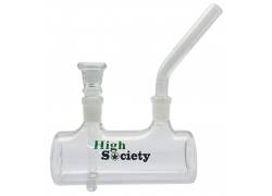 High Society Flat Barrel Glass Bong - 17cm