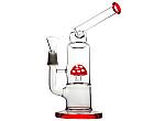 Γυάλινο Bong Red Mushroom + Percolator 23cm