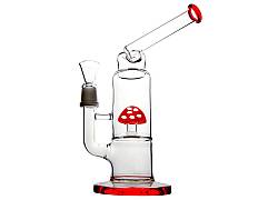 Glass Bong Red Mushroom + Percolator 23cm