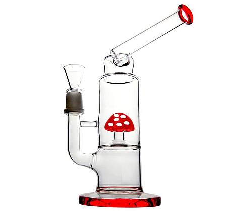 Γυάλινο Bong Red Mushroom + Percolator 23cm - Τιμή: 22,50€