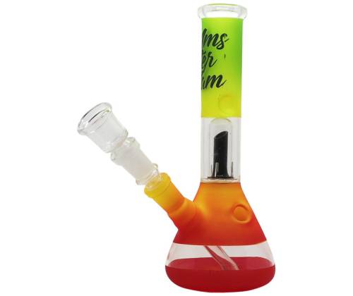 Γυάλινο Ice Bong Amsterdam Rasta + Percolator 19cm - Τιμή: 16,90€