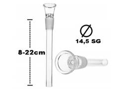 Ανταλλακτικό γυάλινο πιπάκι για Bong (Chillum) - SG:14.5mm - Μήκος: 08-22cm | Δέχεται Σίτες