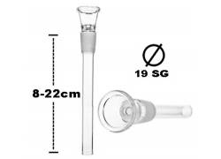 Ανταλλακτικό γυάλινο πιπάκι για Bong (Chillum) - SG:19mm - Μήκος: 08-22cm | Δέχεται Σίτες