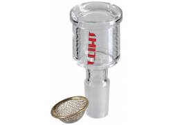 Γυάλινο Bowl Για Bong 1Hit με Σίτες Ø20mm με Μεταλλικό Στεφάνι - 14.5mm