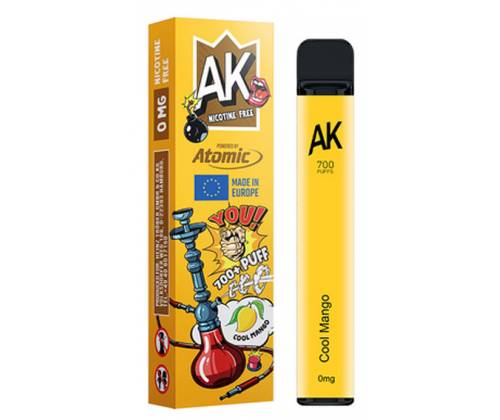 Ηλεκτρονικός Ναργιλές Atomic E-Shisha Cool Mango 2ml 700 Puff - Χωρίς Νικοτίνη - Τιμή: 7,50€