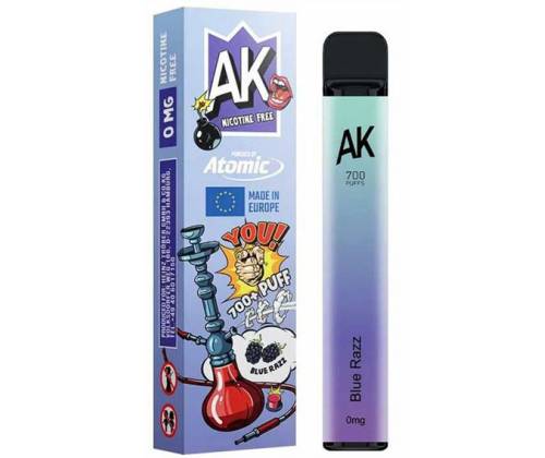 Ηλεκτρονικός Ναργιλές Atomic E-Shisha Blue Razz 2ml 700 Puff - Χωρίς Νικοτίνη - Τιμή: 7,50€