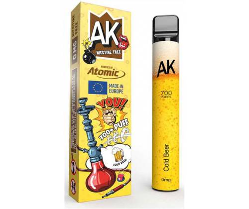Ηλεκτρονικός Ναργιλές Atomic E-Shisha Cold Beer 2ml 700 Puff - Χωρίς Νικοτίνη - Τιμή: 7,50€