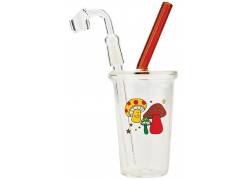 Glass Oil Bong Beaker Mushrooms - 20cm
