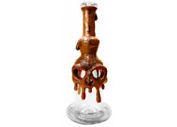 Glass Bong Handmade Skull Clay Brown - 22cm