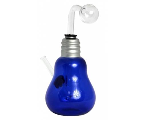 Γυάλινο OIL Bong  Light Bulb Blue - 16cm - Τιμή: 17,90€