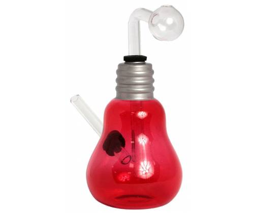 Γυάλινο OIL Bong  Light Bulb Red - 16cm - Τιμή: 17,90€