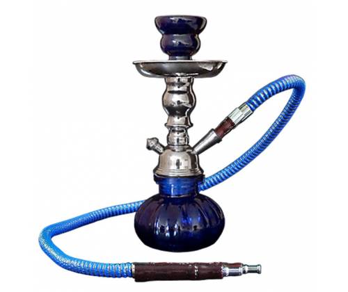 Ναργιλές Hookah Μπλε 1 Hose με Μεταλλικό Βαλιτσάκι - 25cm - Τιμή: 24,50€
