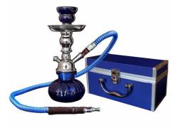 Ναργιλές Hookah Μπλε 1 Hose με Μεταλλικό Βαλιτσάκι - 25cm